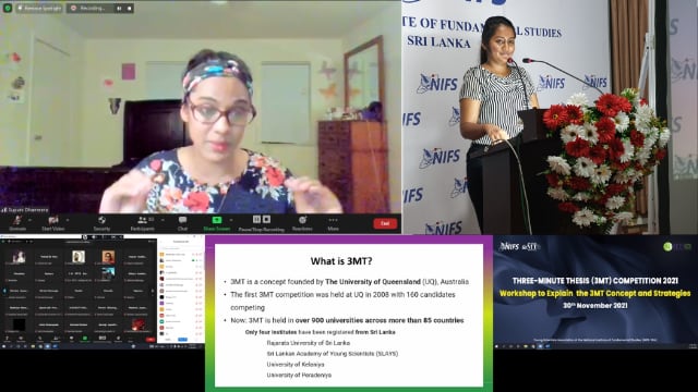 Online workshop to explain the 3MT concept and strategies